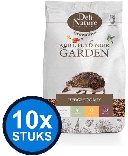 10x Deli Nature - Greenline hedgehog mix 600gr - Vogelvoer - 600 g