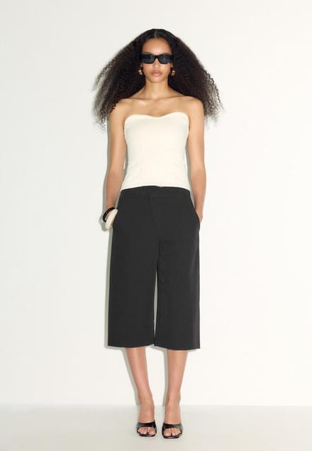 Stradivarius Nette bermuda met gekruiste taille  Zwart 34