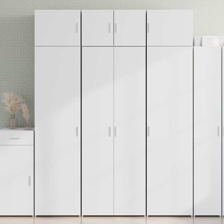 vidaXL - Hoge - kast - 70x42,5x185 - cm - bewerkt - hout - wit