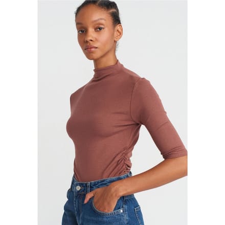 Dames Slim Fit Halve Turtleneck T-shirt