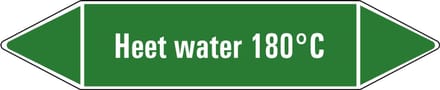 Heet water 180°C leidingmarkering op vel 179 x 37 mm - 5 per vel