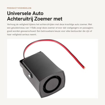 Dailygoods - Universele Auto Achteruitrij Zoemer met Alarmgeluid