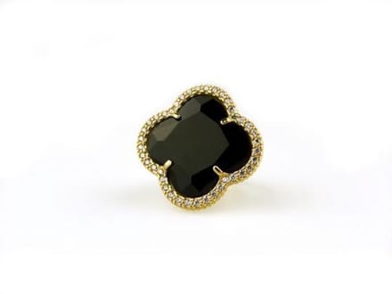 model Fiori gezet ring zilver verguld zwart