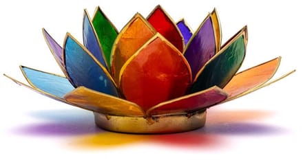 Lotus sfeerlicht 7 Chakra’s goudrand – 13.5 cm x 5.5 cm