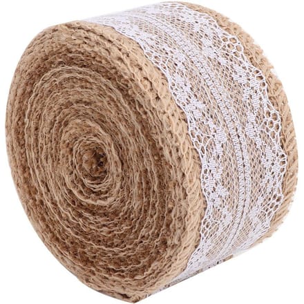 2 Rollen 5m Mooi Linnen Kant Rol Lint Huis Kerst Bruiloft DIY Accessoires Type 1 beige