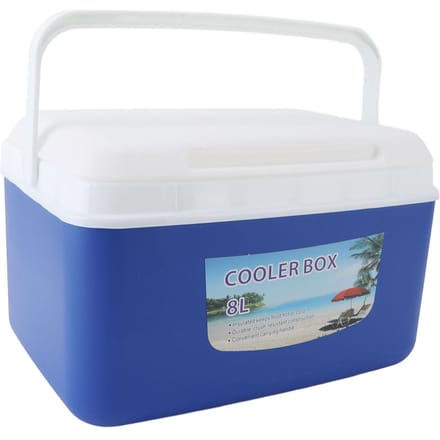 8L Geïsoleerde Draagbare Koelbox Efficiënte Warm Koude Isolatie Draagbare Harde Koelbox IJskoeler voor Kamperen Picknick blauw