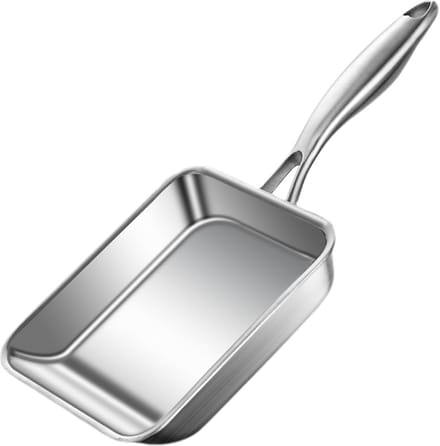 Japanse omeletpan - Eierrol pan - Ontbijt maken - Geïntegreerde 5-laagse constructie - 19 x 16 cm - Zilver