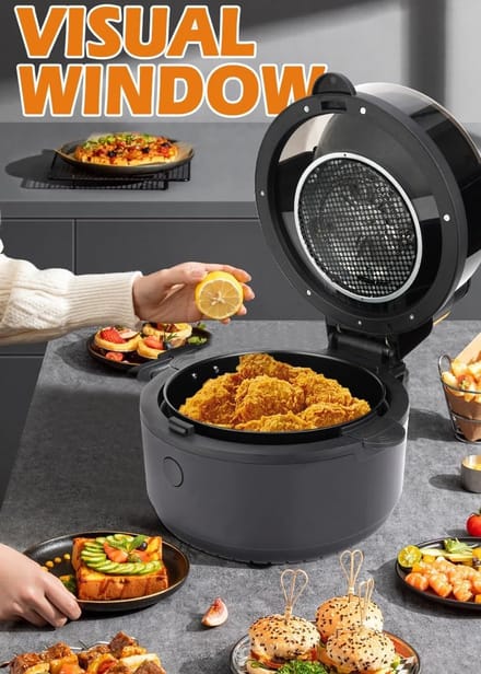 Heteluchtfriteuse - Slimme Tafeloven - Gezond Koken - 6 Voorgeprogrammeerde Menu's - 5.5 Liter Inhoud