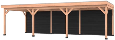 Douglas overkapping, 900 x 350, met zwarte achterwand, Westwood Comfort Plus