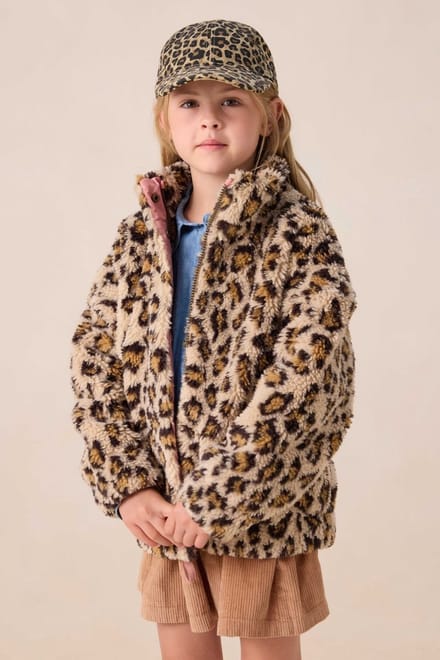 Sissy-Boy - Bruine teddy jas met leopard print