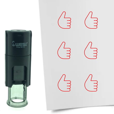 CombiCraft Stempel Duim omhoog 10mm rond - Rode inkt