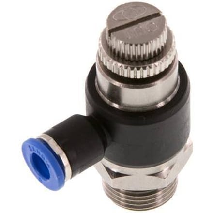 L-stuk Regelventiel 6 mm - G3/8'' Regeling-Uit Messing/Nylon
