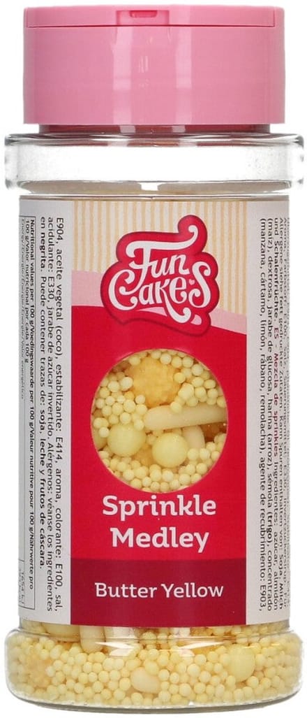 FunCakes Sprinkle Medley - Butter Yellow - 70g - Eetbare Taartdecoratie