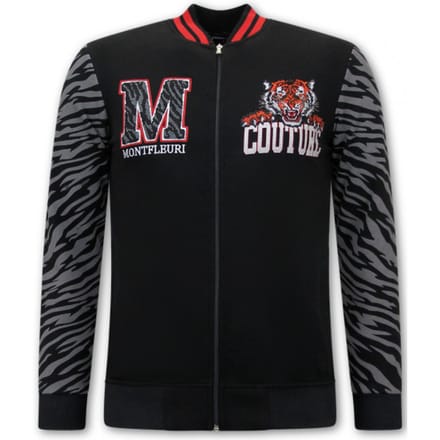 Heren Vest met Print - Tiger Design - 3689 - Zwart