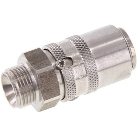 RVS DN 9 Tempereerkoppeling Snelkoppeling G 3/8 inch Buitendraad Dubbele afsluiting