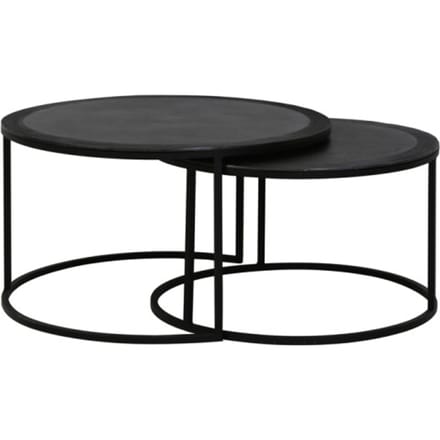 Light & Living Salontafel Talca - Antiek Lood Edge - Ø67,5+Ø75cm - Modern