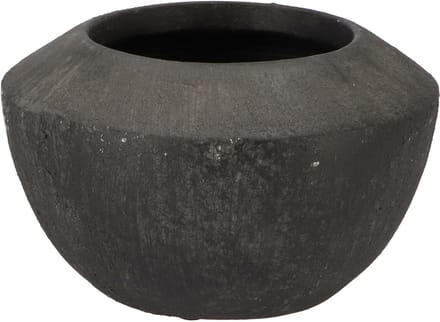 DK Design Bloempot model Maya - verweerd zwart - D25 x H16 cm - rustiek