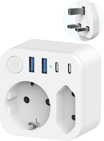 Dubbele Stekker voor Stopcontact - Tweeweg Stekker - Verdeelstekker - Stopcontact Splitter - Wit