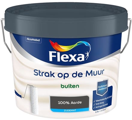 Flexa - Strak Op De Muur Buiten Zijdemat - 100% Aarde - Mengverf - 2,5 L