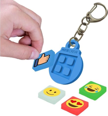 Pixie mozaiek sleutelhanger blauw