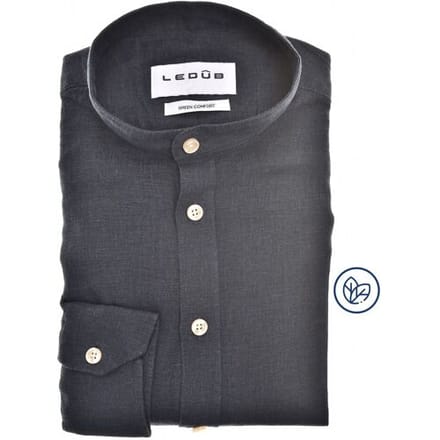 Ledûb Overhemd Linnen Blend Slim Casual Navy / male
