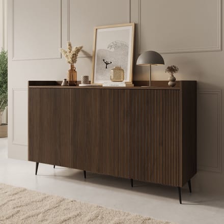 Meubella - Asty - Dressoir - Donker eiken - 150x41x92 cm