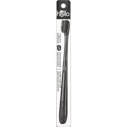 Hallo, BPA-vrije houtskool tandenborstel, 1 verpakking gray