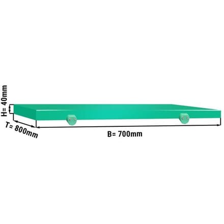 GGM Gastro Snijplaat voor werktafel - 700x800mm - Dikte: 40mm - HACCP-conform - HDPE 500 - Groen - Antislipvoetjes - Vaatwasmachinebestendig groen