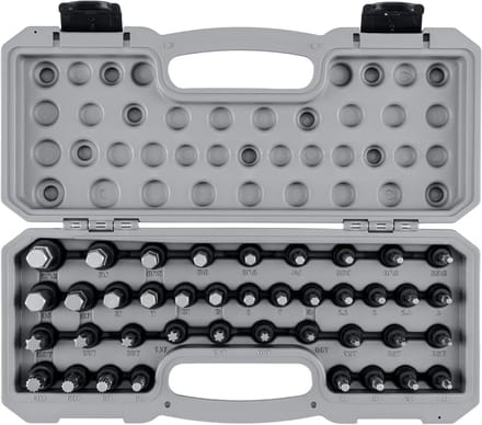 Doppenset Slagvast - Socket Set Torx - Reparaties Uitvoeren - Tweedelig Ontwerp - 40 Delig - Grijs