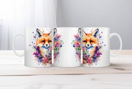 Auqarel koffiemok Vos 5