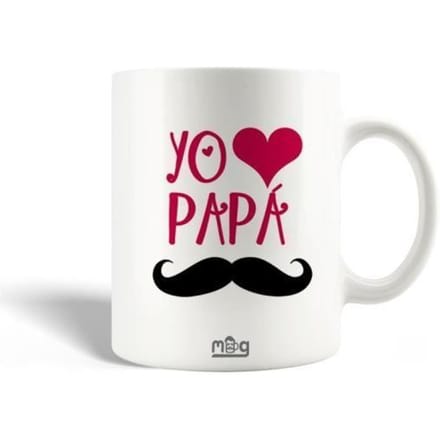 Mug en Céramique - MANIACASE - Yo Love Papa - Blanc - 30cl - Compatible lave-vaisselle