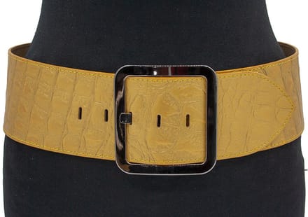 Brede dames heupriem mat goud - 8 cm breed - Leer - Brede riem - Casual - Maat 85