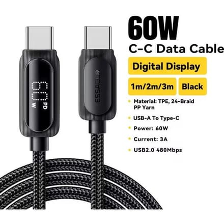 Essager USB Type C naar USB C-kabel 100W 5A PD snellaadkabel voor Macbook Xiaomi Samsung Type-C digitale displaykabel 3M
