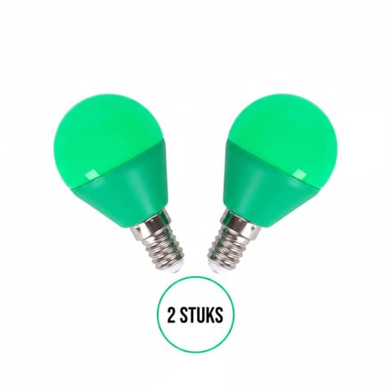 G45 kogellamp groen 2 stuks - E14 LED lamp 4W=30W gloeilamp - 230V