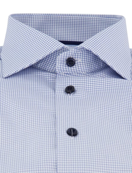 John Miller overhemd geprint blauw lange mouwen