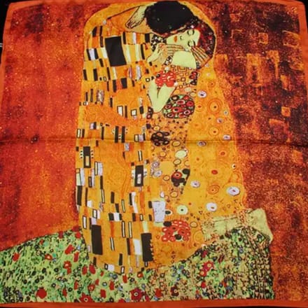 Slaal-De Kus-55 x 55 cm- oranje/ Bruin - polyester-Charme Bijoux