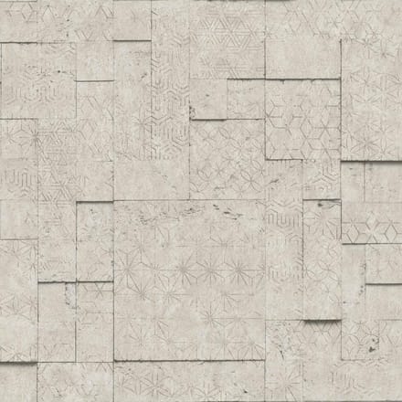Horizons tegels/dessin beige (tegels vliesbehang, beige)
