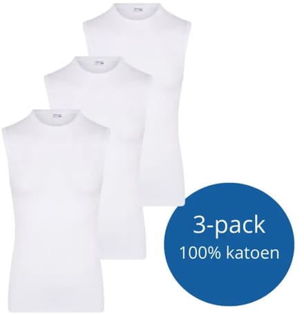 Beeren Heren mouwloos shirt Herman Wit maat XL