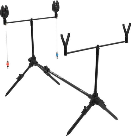 Rod Pod Karper Set 2 Hengels – 2 Beetmelders & Hangers – Draagtas – Mikado