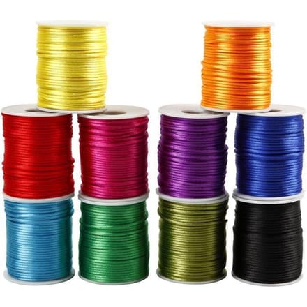 CC Satin Cord, thickness 2 mm, bold colours, 10x50 m/ 1 pack