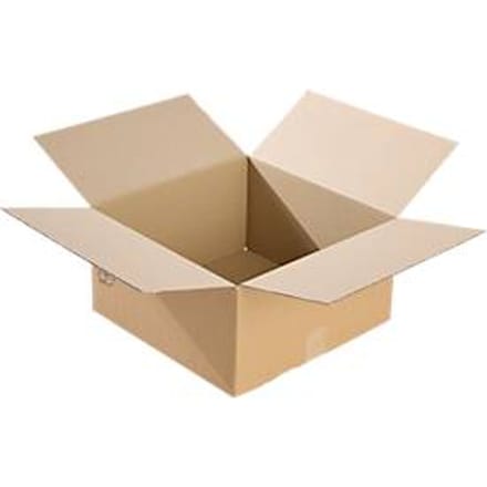 Verpakkingsdozen van golfkarton, B 392 x D 392 x H 200 mm, vierkant