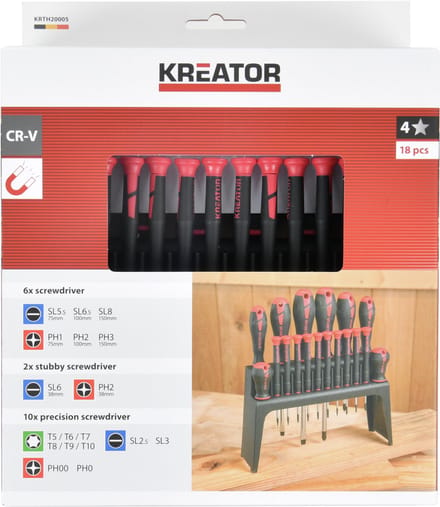 Kreator Schroevendraaierset multi KRTH20005 - Schroevendraaierset multi - 18 st.