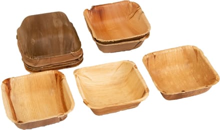 10x vierkante schaal van palmblad afmeting 14 cm x 14 cm