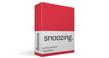 Snoozing Jersey Stretch - Hoeslaken - Eenpersoons - 70/80x200/220 cm - Rood