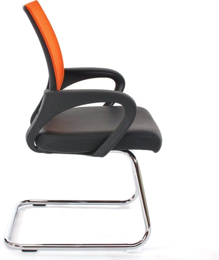 Set van 2 vergaderstoelen Ancona, bezoekersstoel, kunstleer MVG-gecertificeerd ~ oranje