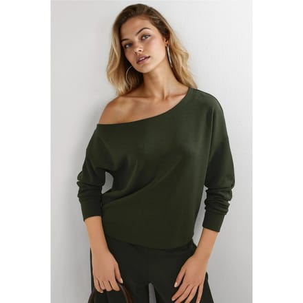 Asymmetrische Kraag Relaxed Fit Sweater