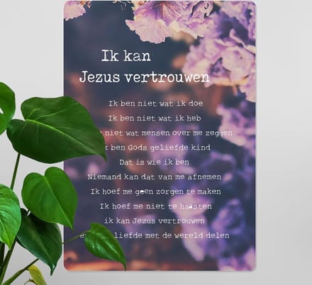 Interieurbord A4 Ik kan Jezus vertrouwen - christelijk - cadeau