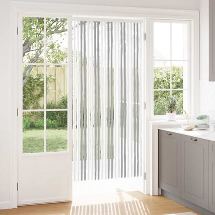 vidaXL - Insecten - Gordijn - Chenille - Lichtgrijs - en - wit - 90 - x - 200 - cm - 100% - PP