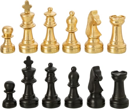 J-Line decoratie Schaakstuk - polyresin - goud/zwart