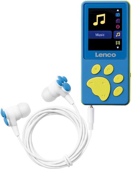 Lenco Xemio-560 - MP3 speler met 8GB geheugen en oordopjes - Blauw